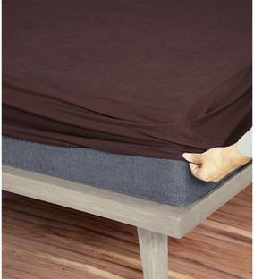Blufurn 200 TC Cotton King Solid Fitted (Elastic) Bedsheet