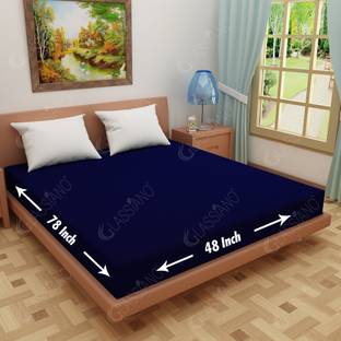 Glassiano Single Size Elastic Strap Terry Cotton Breathable, Stretchable, Waterproof Mattress Cover