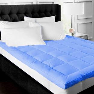 Jaipurlinen Double Size Mattress Topper Cotton Breathable, Stretchable Mattress Cover