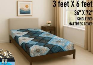 GriinViztal Single Size Zippered Polycotton Breathable Mattress Cover