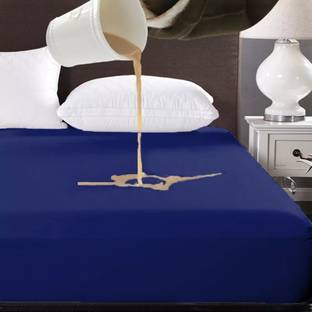 Sleep Matic Waterproof 75"x72" cotton fitted king size mattress protector Nevi Blue