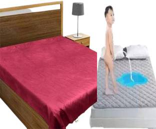 Chhapri 1 TC Polyester Double Solid Flat Bedsheet