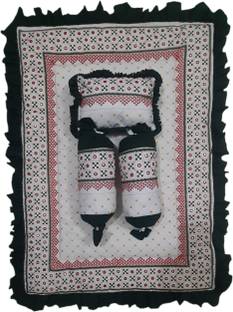 Glamica New Born Baby Unique New Design Rajwadi Work Mattress With 3 Multi shape pillow