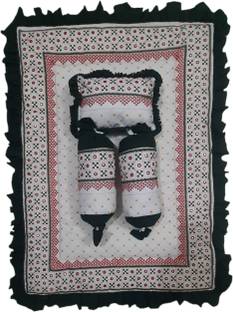 Glamica New Born Baby Unique New Design Rajwadi Work Mattress With 3 Multi shape pillow