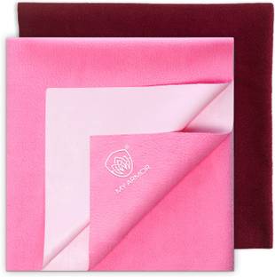 MY ARMOR Baby Dry Sheet/Mattress Protector Pink & Maroon ( Pack of 2)