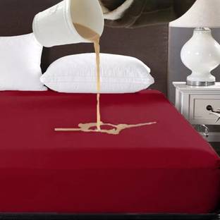 Sleep Matic Waterproof 84"x72" cotton fitted king size mattress protector Maroon