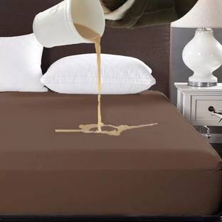 Sleep Matic Waterproof 78"x72" cotton fitted king size mattress protector Coffee