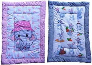 GOLDFINCH New Born Baby Mattress, Godadi, Baby Bed Mattress ,Multicolor, Set Of 2