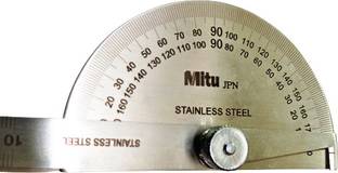 Azlaan Rectangular 0-180 Degree Protractor Measure Ruler Stainless Steel Radius Gauge