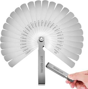 uptodateprouducts 26 Blades Stainless Steel Feeler Gauge, Metric and Imperial Gap Measuring Tool Radius Gauge