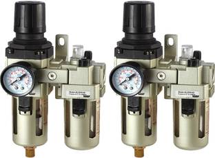 HOSEMART [Pack of 2] FRL 1/2 Inch Pneumatic Filter Regulator Lubricator Test Indicator