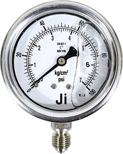 "Ji" Japsin Instrumentation Industrial Pressure Gauge, 2.5" Dial, 0 to 7 Kg/Cm2, Bottom Entry, SS Body Dial Indicator