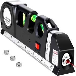 BANISTROKES Multipurpose ABS Laser Level Line Tool Kit | Standard Cross Scale Measurement Tape