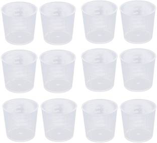 KWEL Plastic Measuring Cup, 30ml, White - Pack of 12 Measuring Cup