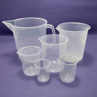 moolenterprises Transparent Measuring Jug 1000 ML & Beaker 500, 250, 100, 50, 25 ML Set Measuring Cup Set