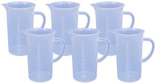 Bello Plastic Measuring 1000 Ml Jug pack of 6 for Measuring Solids and Liquids Measuring Cup Set