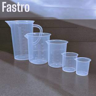 fastro Plastic Measuring Jug 1000ml & Measuring Beaker 500, 250, 100, 50ml Combo Set Measuring Cup Set