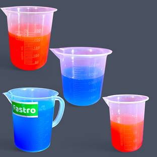fastro Plastic Measuring Jug 250ml & Measuring Beaker 250, 100, 50ml Combo Set Measuring Cup Set
