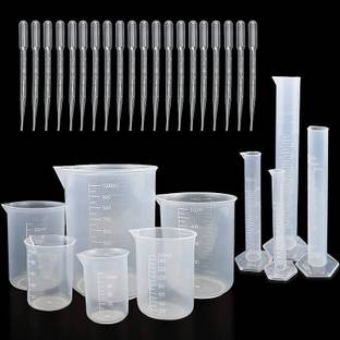 Greyart Measuring Laboratory Beaker set with Measuring Cylinders for Lab Kitchen Measuring Cup Set