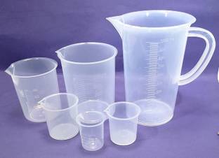 moolenterprises Transparent Plastic Measuring Jug 1000ml & Beaker 500,250,100,50,25ml (set of 6) Measuring Cup Set