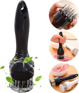 ELIE INDIA Professional Meat Tenderizer with Stainless Steel Needle Prongs Kitchen Tool Plastic Masher Meat Tenderizer