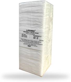 LIFEMED Non-Sterile Gauze Swab 7.5cm x 7.5cm x 12Ply (Pkt of 100 Gauze) Gauze Medical Dressing