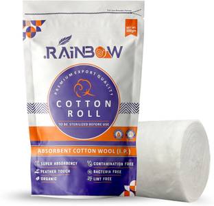 RAINBOW Cotton Roll 500gm – Soft, Absorbent Cotton for Baby, First Aid, Makeup Interactive dressings Medical Dressing