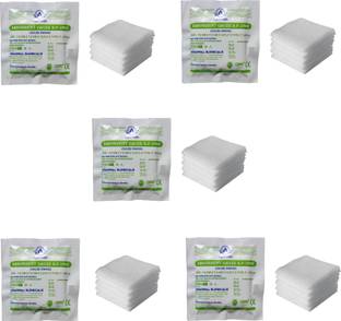 Agarwals Absorbent Gauze Swabs Sterile 7.5 cm X 7.5 cm X 12 ply (5Pcs/Pack) - Pack of 5 Gauze Medical Dressing