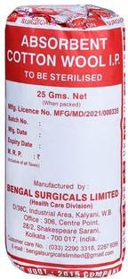 BENGAL SURGICALS Cotton Wool Absorbent (B.S) Net(25 g) Interactive dressings Medical Dressing