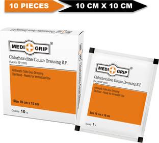 Medigrip Medigrip Chlorhexidine Gauze Dressing 10 Cm X 10 Cm (10 Pieces) Gauze Medical Dressing