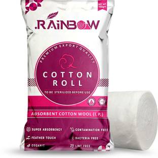 RAINBOW Cotton Roll 100gm – Soft,Absorbent Cotton for Baby,First Aid,Makeup Interactive dressings Medical Dressing