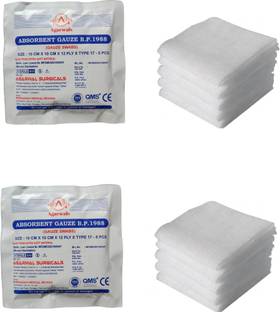 Agarwals Absorbent Gauze Swabs Sterile 10 cm X 10 cm X 12 ply (5Pcs/Pack) Sterile Gauge Roll