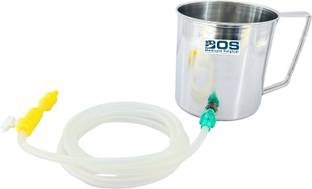 BOS MEDICARE Enema Can Set 1000 ml (Enema Can Stainless Steel) Medical Equipment Combo