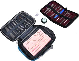REVITI 1 Scissor 7 Forcep Suture Practice Kit with Advanced Dissection Kit COMBO Strong Cut Scissors