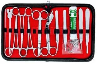 ARINEO 18 pcs Minor Surgery Set Surgical Instruments Kit Stainless Steel with Case Medical Equipment Combo