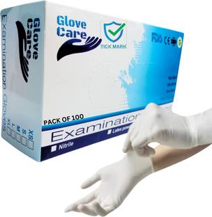 tick mark GLOVE CARE Latex Surgical Gloves Multi-Purpose Use-Lab(SIZE-L) Latex Examination Gloves