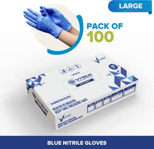 V SURZ LARGE POWDER FREE AND USED FOR ALL PURPOSE BLUE NITRILE GLOVES Nitrile Surgical Gloves