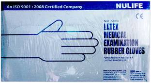 Nulife LATEX MEDICAL EXAMINATION RUBBER GLOVES MEDIUM Latex Examination Gloves
