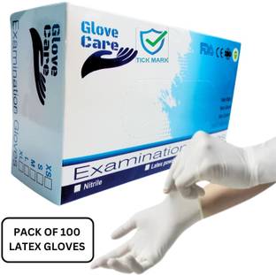 tick mark GLOVE CARE Latex Surgical Gloves Multi-Purpose Use,clinic,Salon Latex Examination Gloves