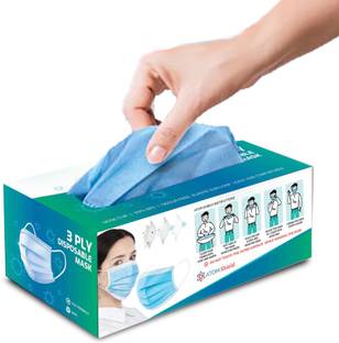 ATOM Shield Self Dispenser Box 50 3ply Non-Washable, Reusable, Water Resistant Surgical Mask With Melt Blown Fabric Layer