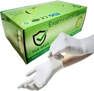 tick mark GLOVE CARE Latex Medical Gloves Multi-Purpose Use,Clinic,Lab Latex Examination Gloves