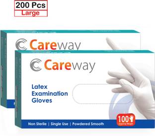 Careway Latex Large Medical Examination Hand Gloves Latex Examination Gloves