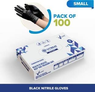 V SURZ SMALL POWDER FREE AND USED FOR ALL PURPOSES BLACK NITRILE GLOVES Nitrile Surgical Gloves