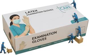 Tcare Surgicals Latex Powdered Examination Latex Examination Gloves