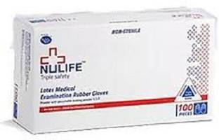 Nulife Latex Medical Examination Rubber Gloves pack of 100 [large size] Latex Examination Gloves