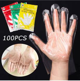 7SHIELD Transparent Disposable Gloves For Kitchen Hand - Use and Throw Gloves Polythene Polyisoprene Examination Gloves