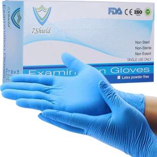 7SHIELD Blue Nitrile Gloves Powder Free&Food Grade Disposable Hand Gloves Nitrile Examination Gloves