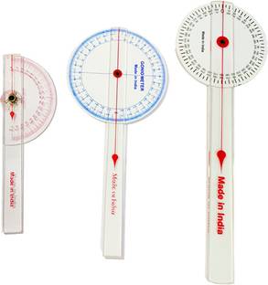 LISAMED Goniometer Degree Protector Angle Finder Arm Rule Measurement Scale Set of 3 PVC Medical Goniometer