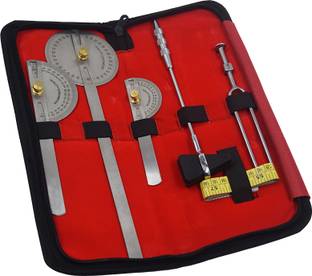 IS IndoSurgicals Goniometer with Knee Hammer and Measuring Tape Set of 3 Medical Goniometer