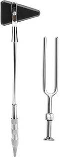 ZELOX Percussion Knee Hammer With Built in Brush And Tuning Fork (512) Hz Medical Hammer